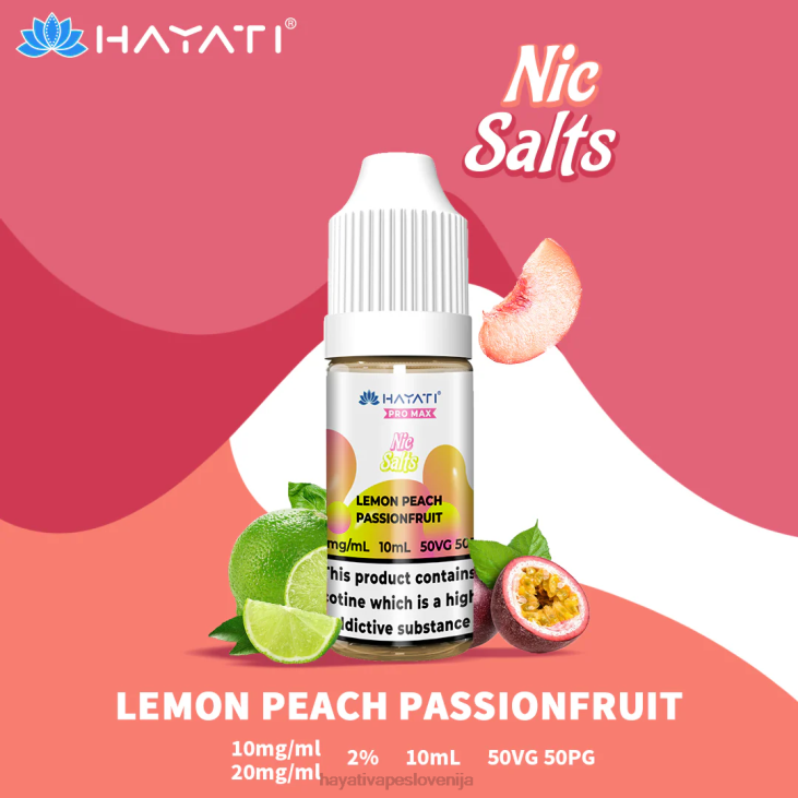 Hayati flavour vapes - Hayati Pro Max nične soli limona breskev pasijonka NNNF242