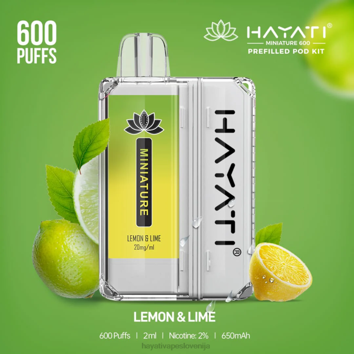 Hayati flavour list - Hayati Miniature 600 kompletov strokov limona & limeta NNNF39
