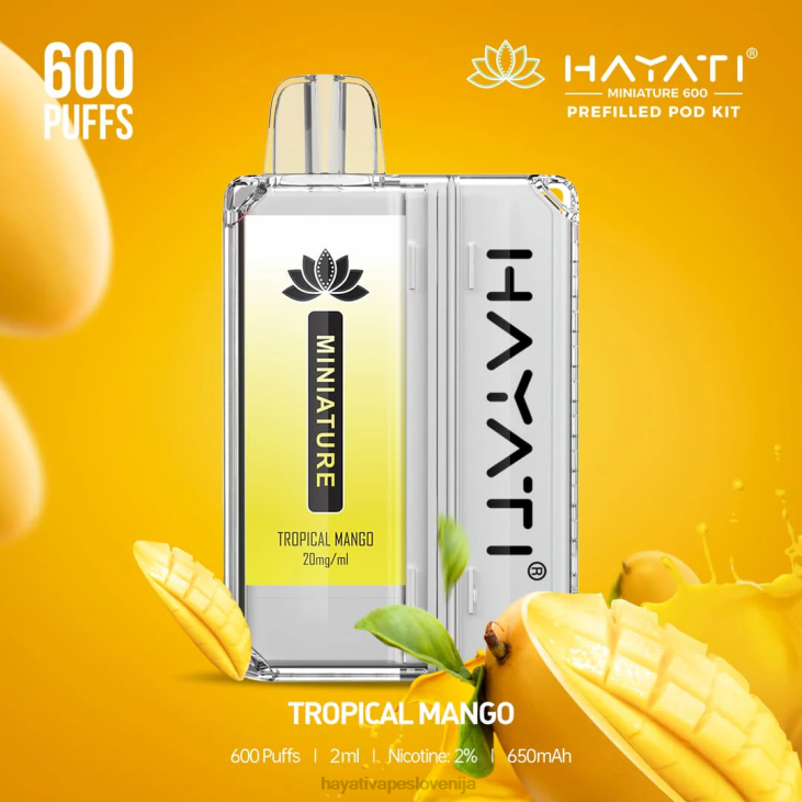 Hayati flavour list - Hayati Miniature 600 kompletov strokov tropski mango NNNF49