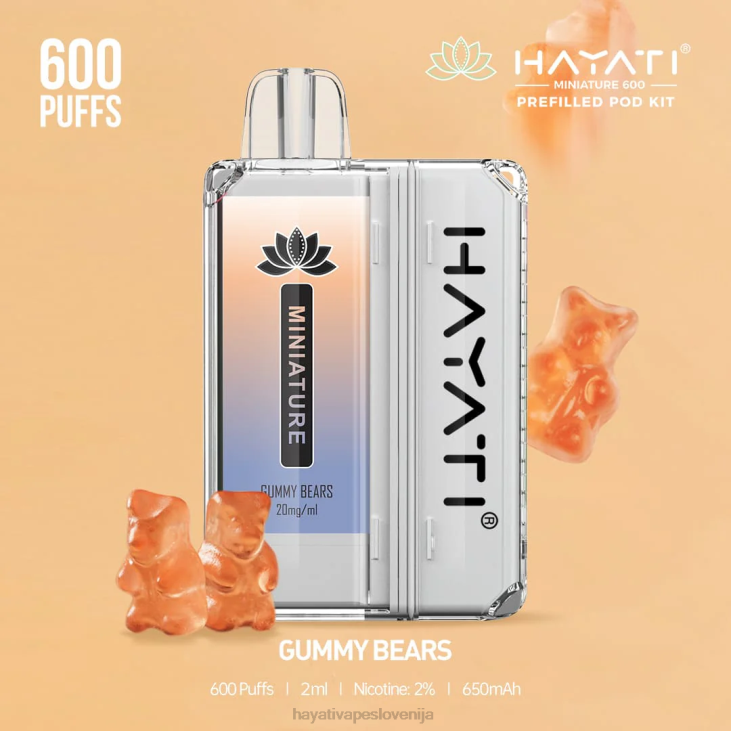 Hayati ljubljana - Hayati Miniature 600 kompletov strokov gumijasti medvedki NNNF37