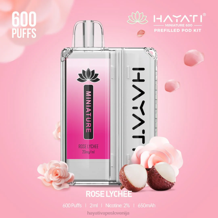 Hayati vape flavours - Hayati Miniature 600 kompletov strokov rose liči NNNF44