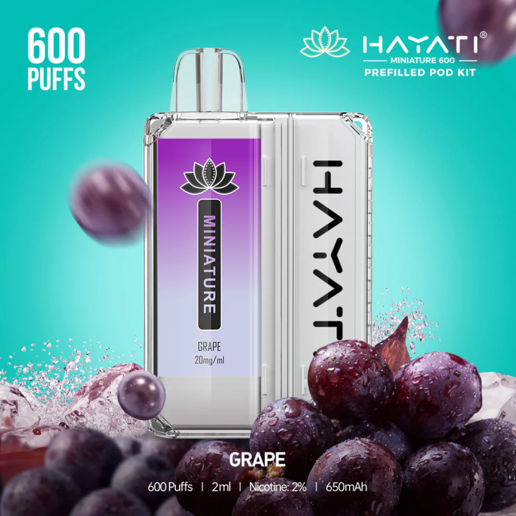 Hayati vape near me - Hayati Miniature 600 kompletov strokov grozdje NNNF36