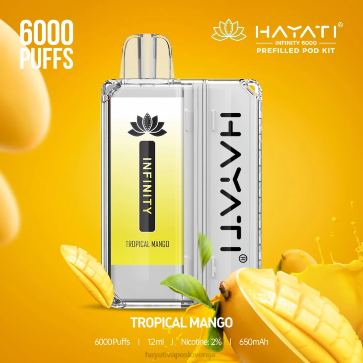 Hayati vape Slovenija - Hayati Infinity 6000 kompletov strokov tropski mango NNNF163