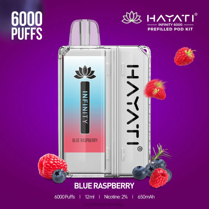 Hayati vape flavours - Hayati Infinity 6000 kompletov strokov modra malina NNNF144