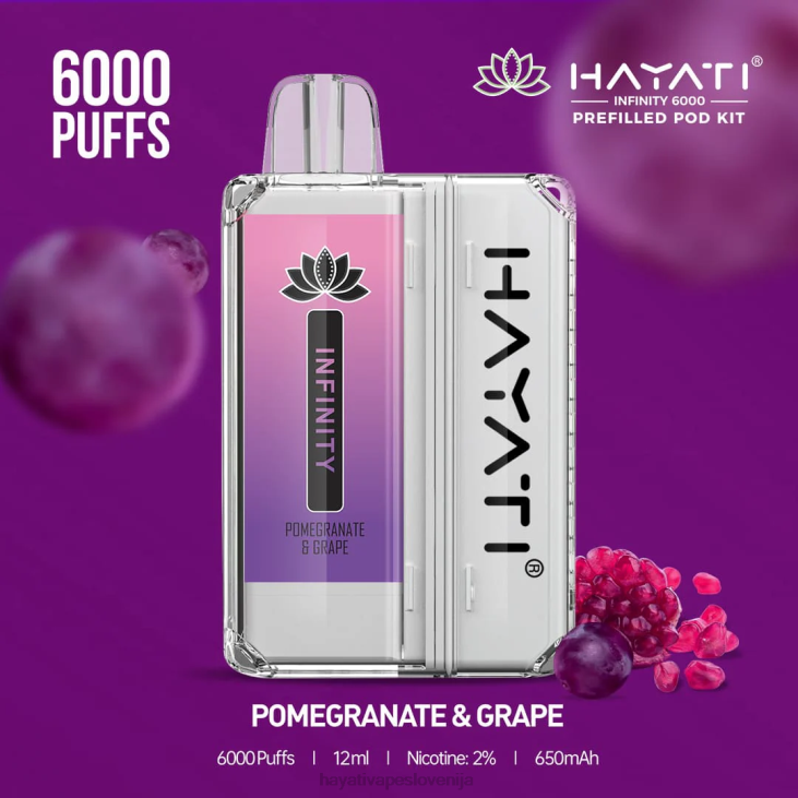 Hayati vape near me - Hayati Infinity 6000 kompletov strokov granatno jabolko & grozdje NNNF156
