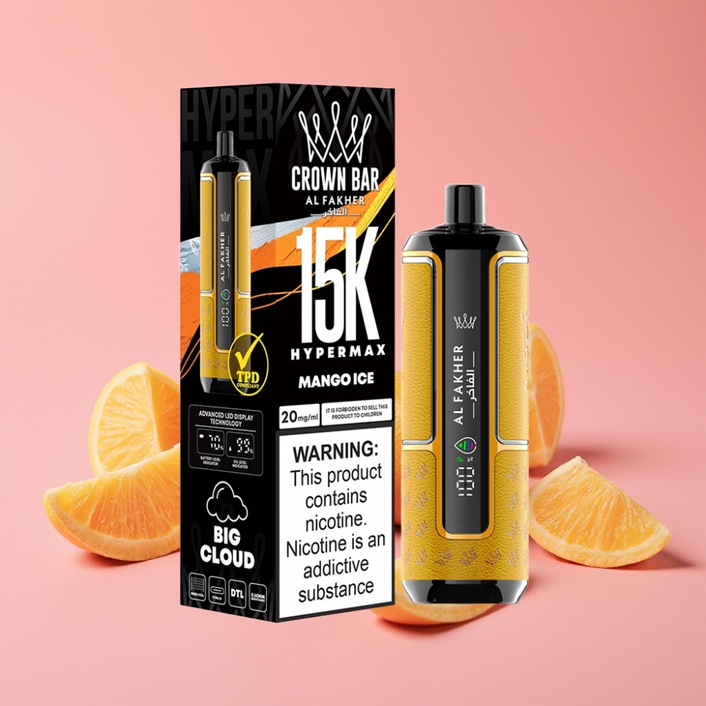 Al Fakher Crown Bar 15K Hypermax Disposable Vape Kit Mango led 22ml/600mAh/15K pufov