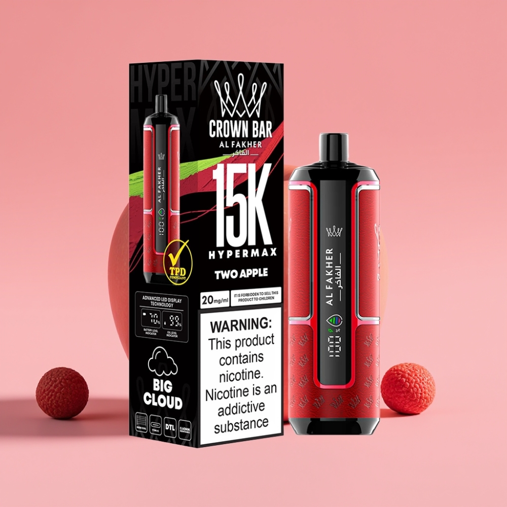 Al Fakher Crown Bar 15K Hypermax Dve Jabolki, 22ml, 600mAh, 15000 potegov