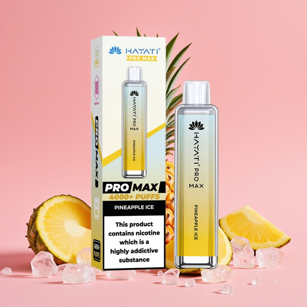 Hayati Pro Max 4000 Puffs Disposable Vape Ananas Ledena, 1400mAh, 2ml/10ml, 5% Nikotin