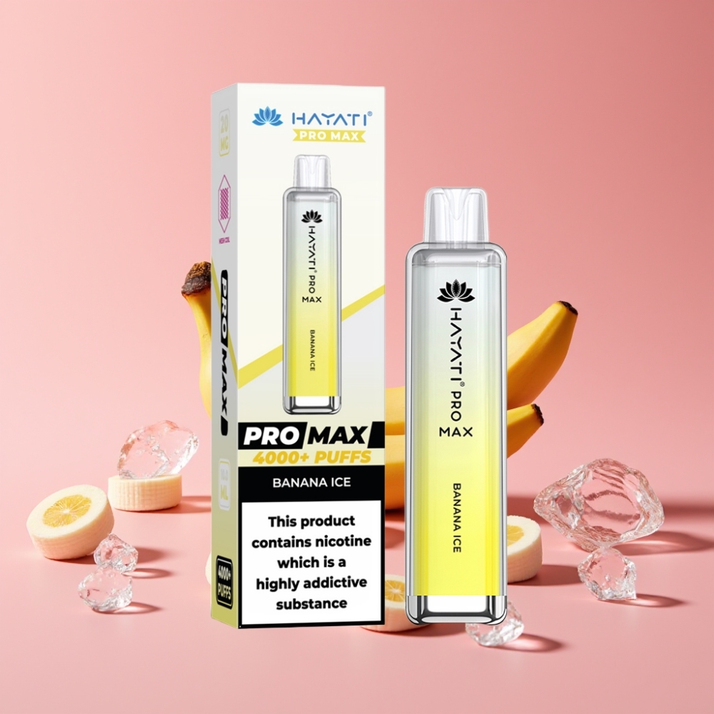 Hayati Pro Max 4000 Puffs Disposable Vape Banana Ice 2ml/10ml, 1400mAh, 1.1 Ohm