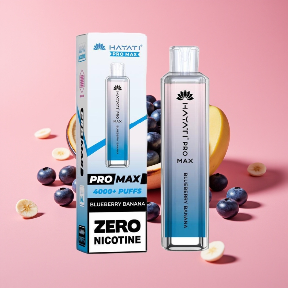Hayati Pro Max 4000 Puffs Disposable Vape Borovnica Banana, 5% Nikotin, 1400mAh, 2ml