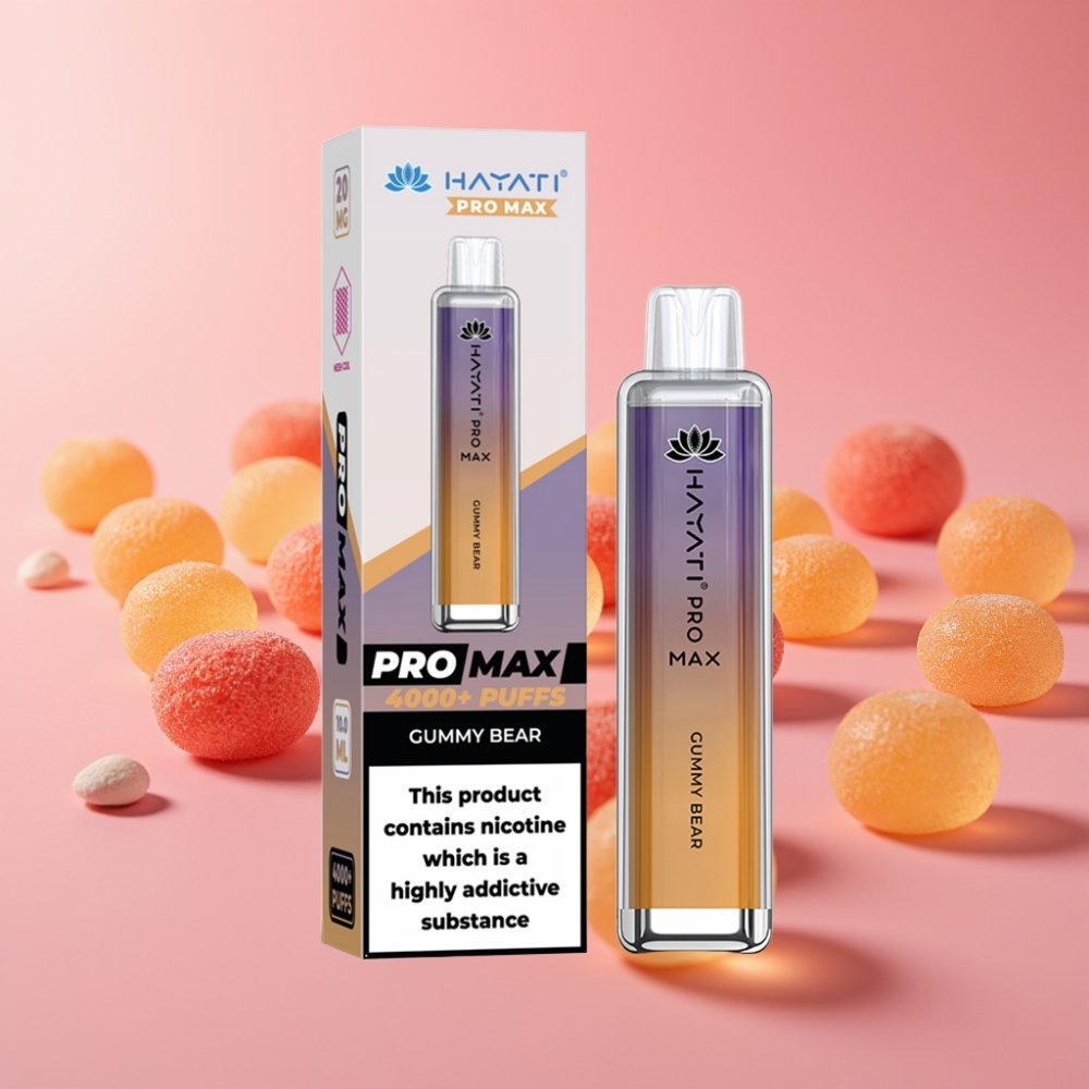 Hayati Pro Max 4000 Puffs Disposable Vape Gumi Medved (2ml, 1400mAh, 2%/5%)
