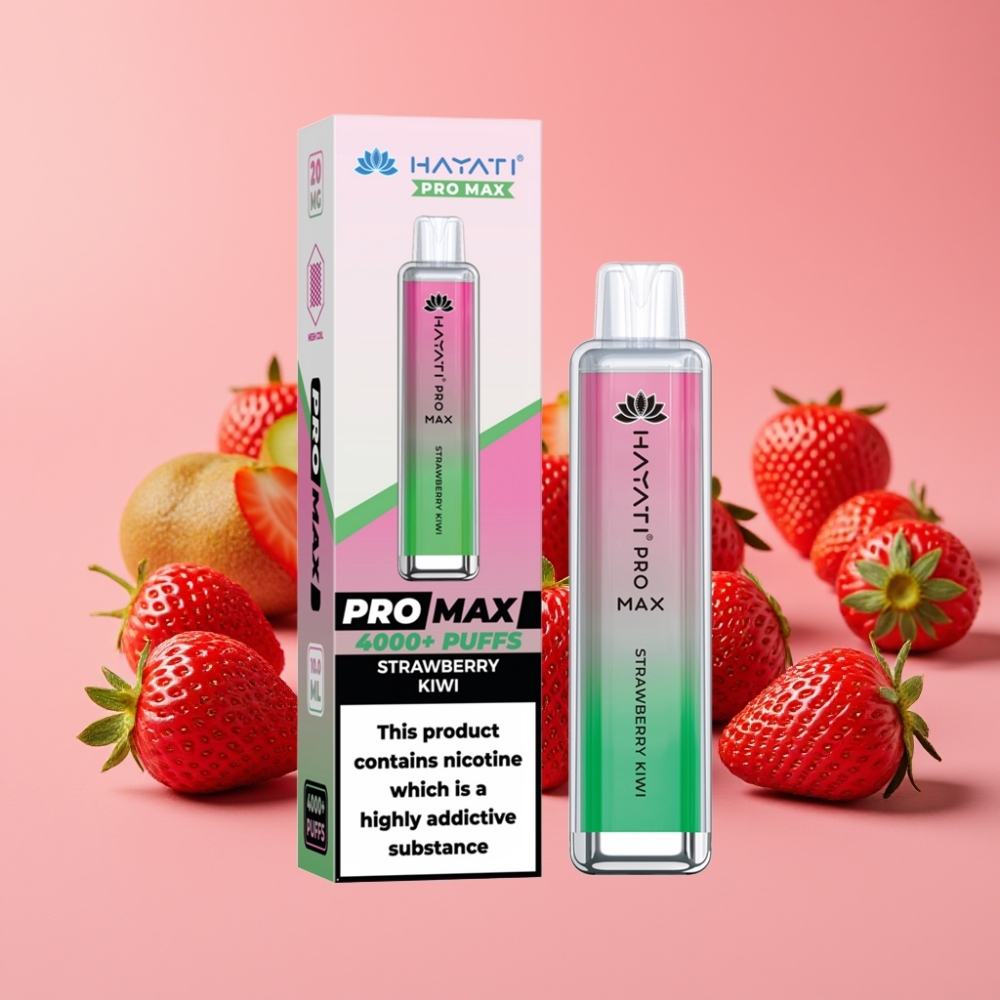 Hayati Pro Max 4000 Puffs Disposable Vape Jagoda Kivi, 5% Nikotin, 1400mAh