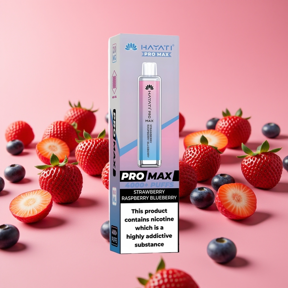 Hayati Pro Max 4000 Puffs Disposable Vape Jagoda Malina Borovnica, 2ml/10ml, 1400mAh, 1.1 Ohm