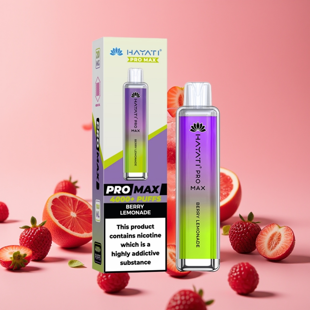 Hayati Pro Max 4000 Puffs Disposable Vape Jagodna Limonada, 1400mAh, 2ml/10ml