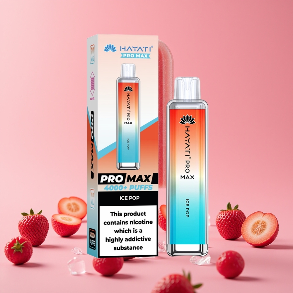 Hayati Pro Max 4000 Puffs Disposable Vape Ledeni Sadajec, 5% Nikotina, 1400mAh, 2ml
