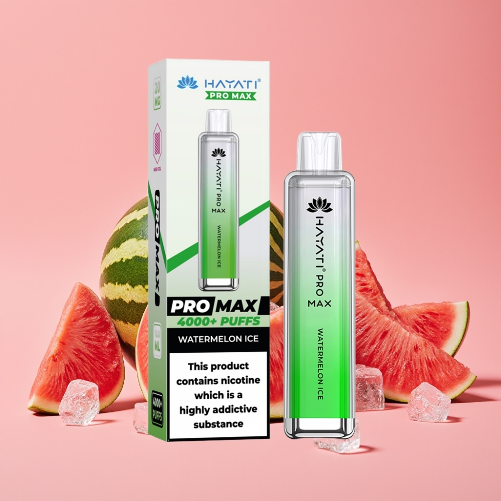 Hayati Pro Max 4000 Puffs Disposable Vape Lubenica Led, 2ml/10ml, 5% Nikotin, 1400mAh