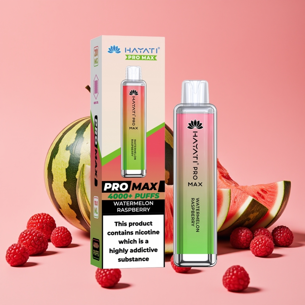 Hayati Pro Max 4000 Puffs Disposable Vape Lubenica Malina, 2ml/10ml, 1400mAh, 2%/5% Nikotin