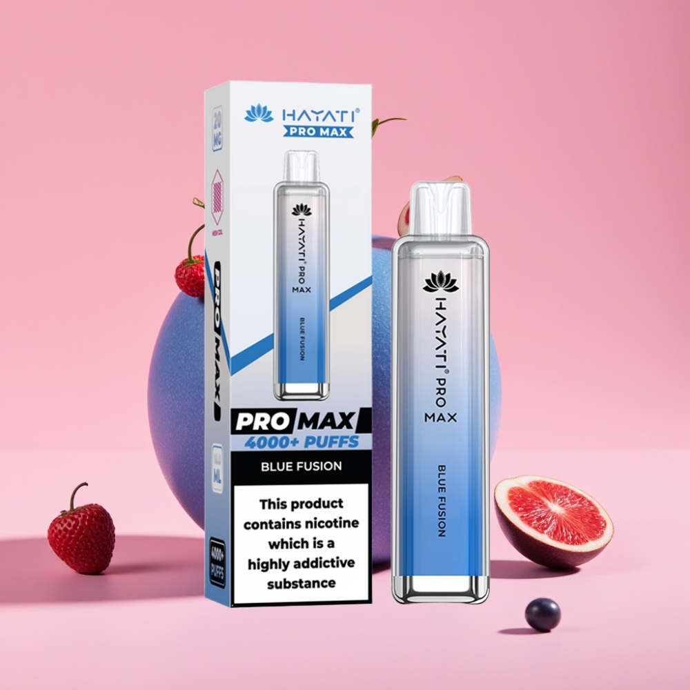 Hayati Pro Max 4000 Puffs Disposable Vape Modra Fuzija, 5% Nikotin, 1400mAh, 2ml