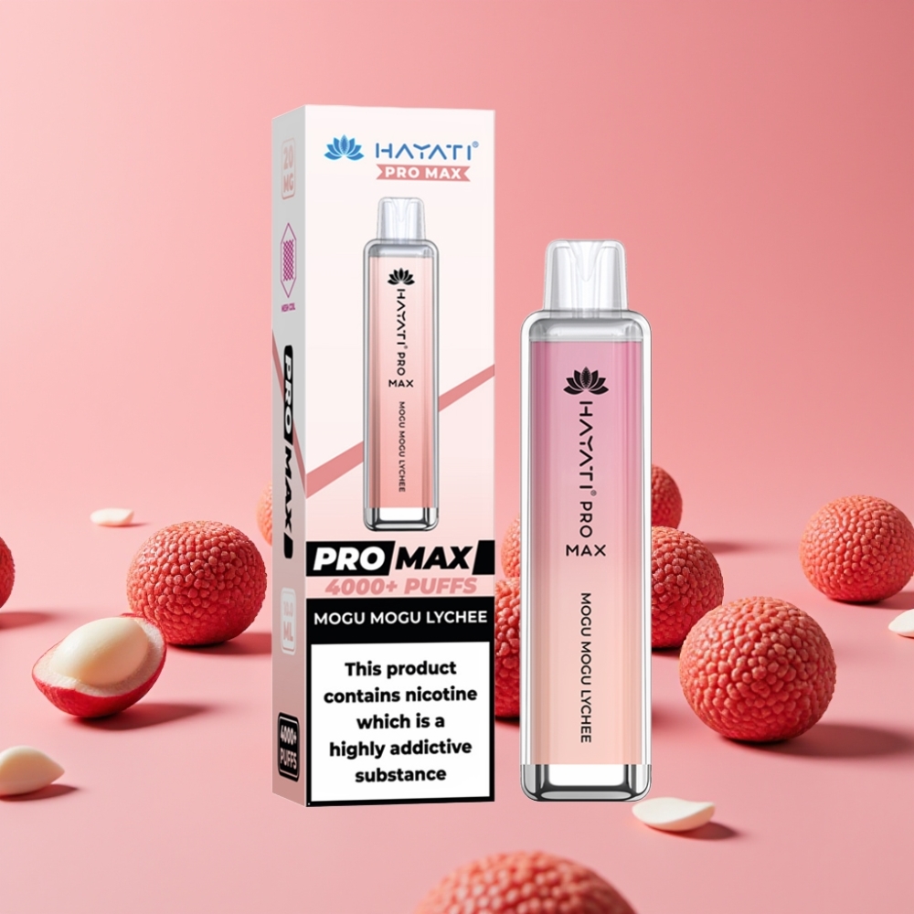 Hayati Pro Max 4000 Puffs Disposable Vape Mogu Mogu Liči, 2ml/10ml, 1400mAh, 1.1 Ohm