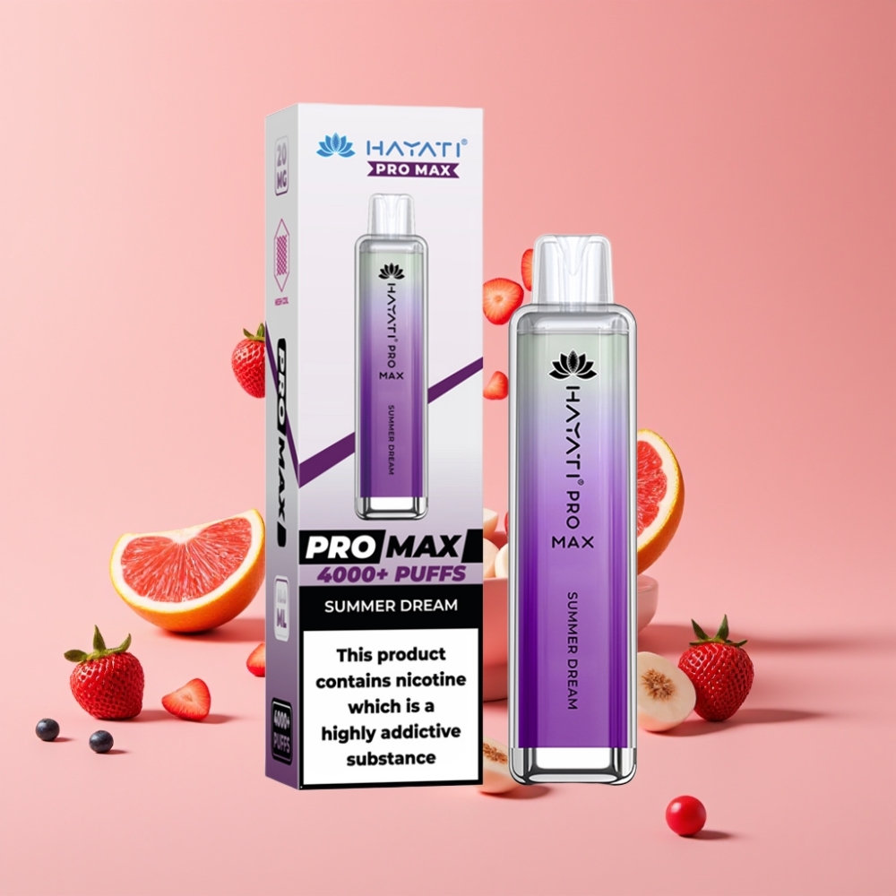 Hayati Pro Max 4000 Puffs Disposable Vape Poletna Sanja, 1400mAh, 2ml/10ml