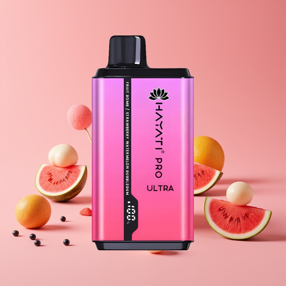 Hayati Pro Ultra 15000 Puffs Bombica Sadja Jagoda-Lubenika Bubblegum 2×12ml 2% 49 okusov