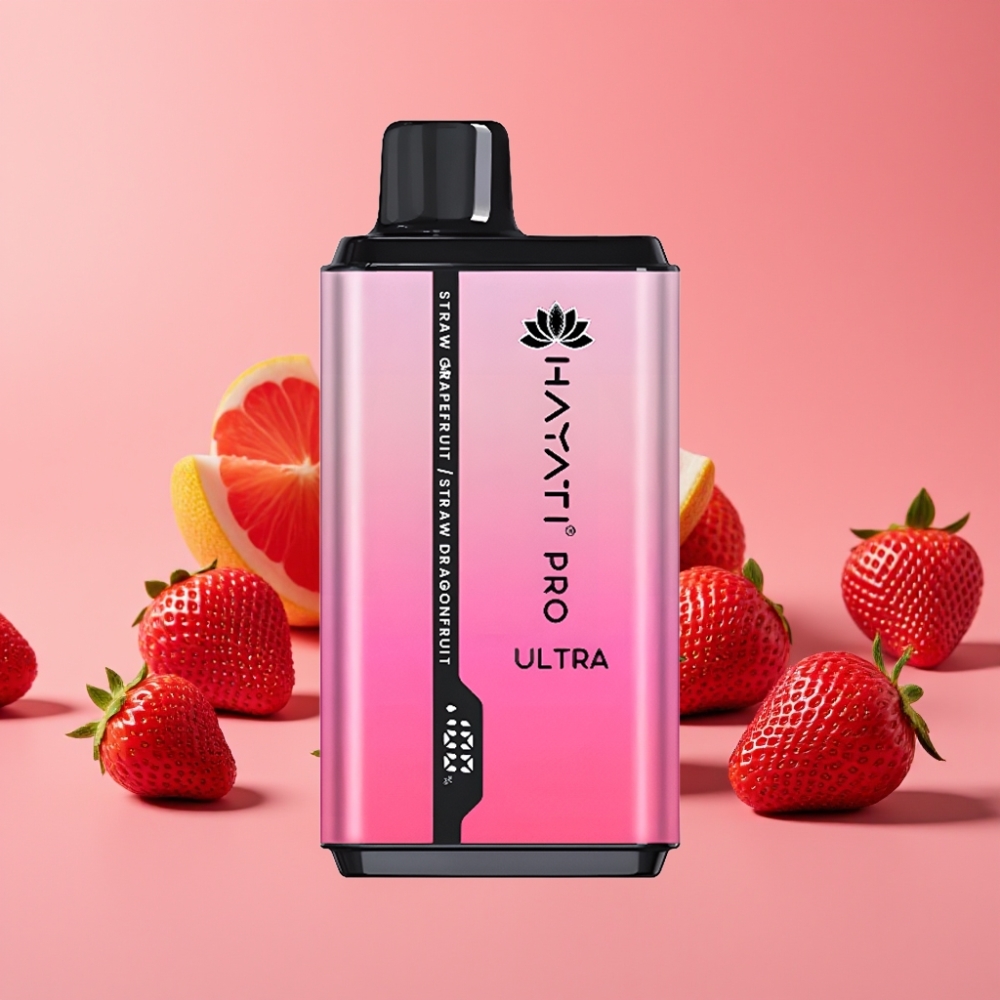 Hayati Pro Ultra 15000 Puffs Jagoda Grepfrukt Jagoda Zmajev Sadje 15000+ Puffov 2×12ml 2%