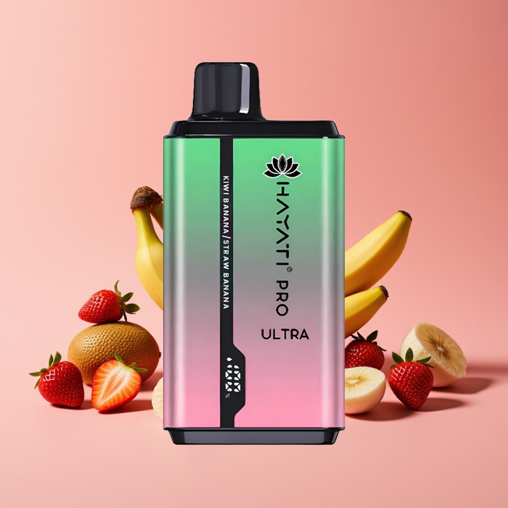 Hayati Pro Ultra 15000 Puffs Kivi Banana Jagoda Banana 850mAh 2×12ml 2%