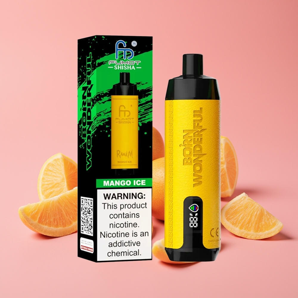 RandM Fumot Shisha 10000 Puffs Mango Led 0.5% Nikotin 18ml