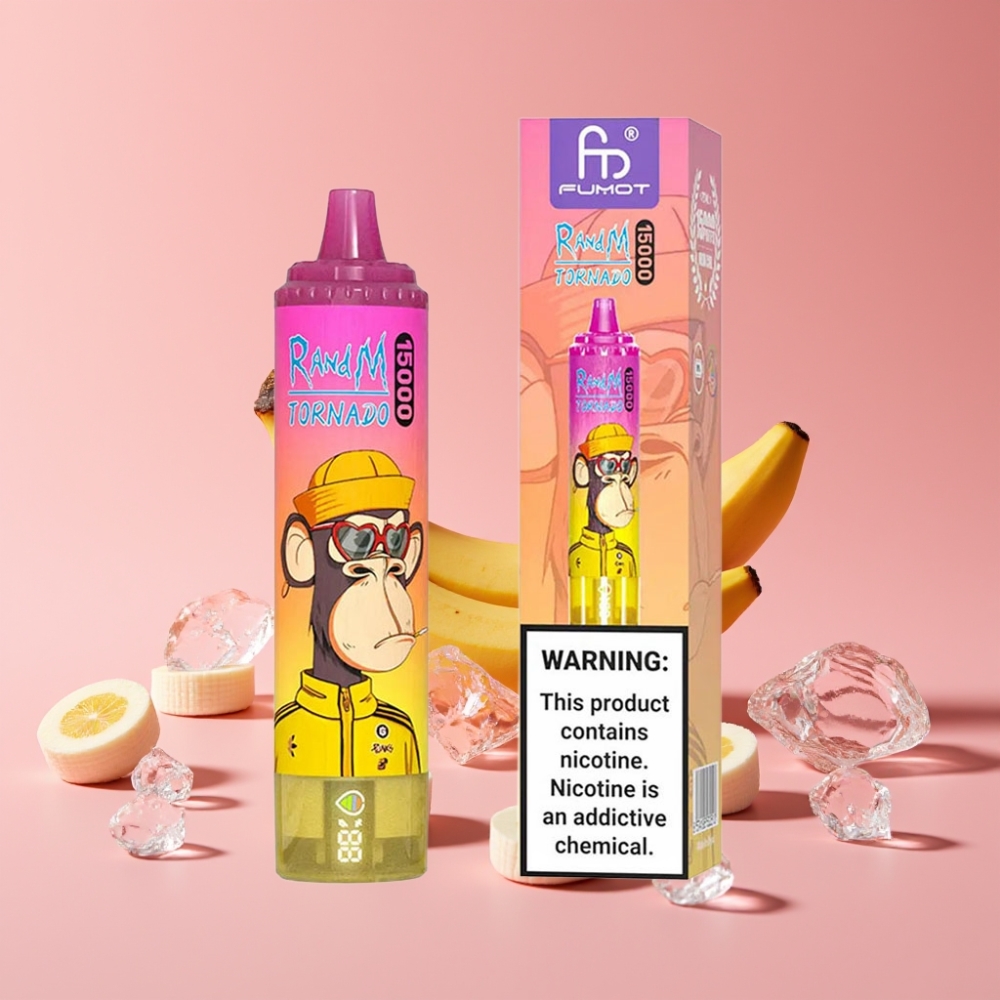 Fumot RandM Tornado 15000 Puffs Banana Ice 25ml 850mAh 0.9 Ohm Mesh