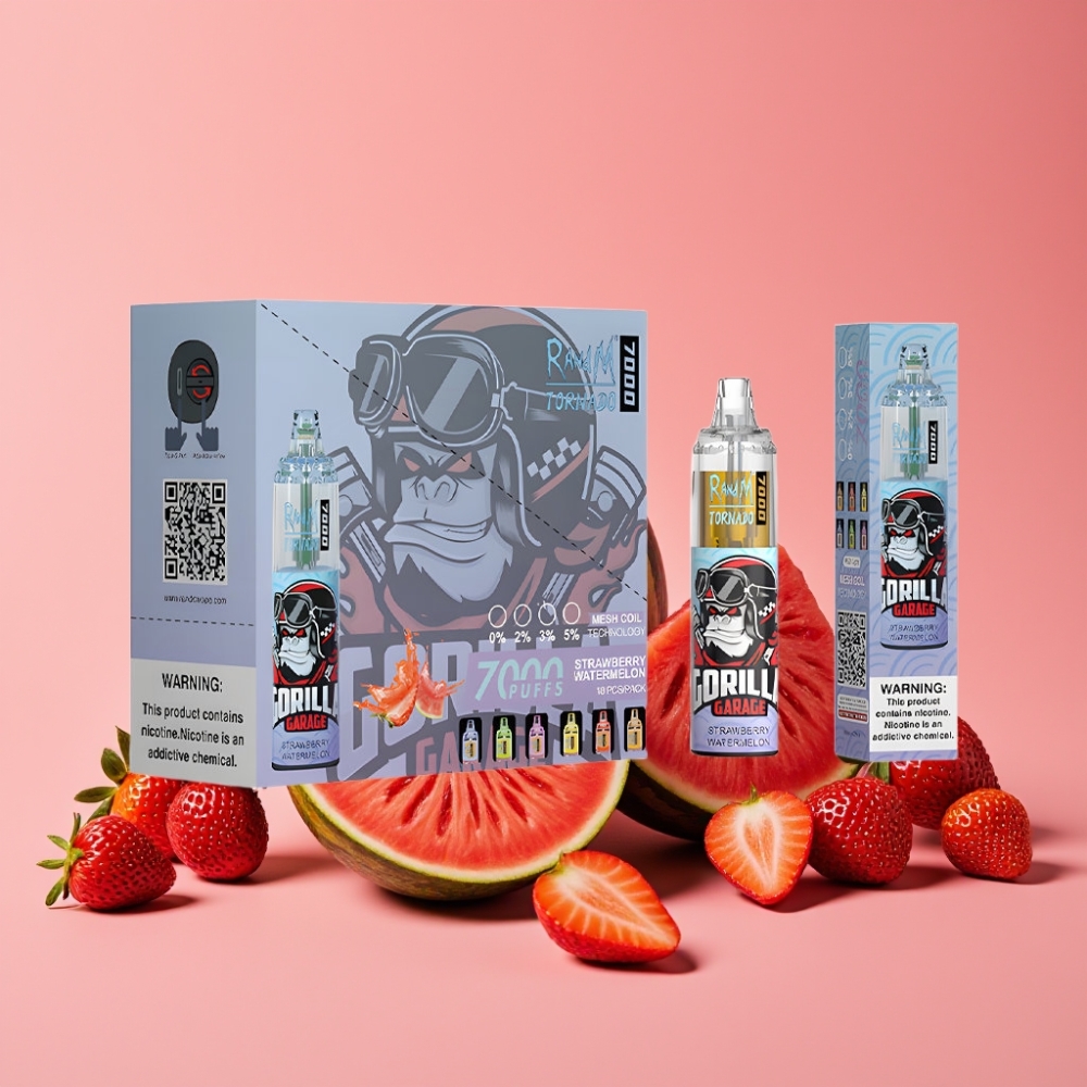 Fumot Tornado 7000 Disposable Vape Jagoda Lubenica, 7000 Puffov, 14 ML, Mesh Coil