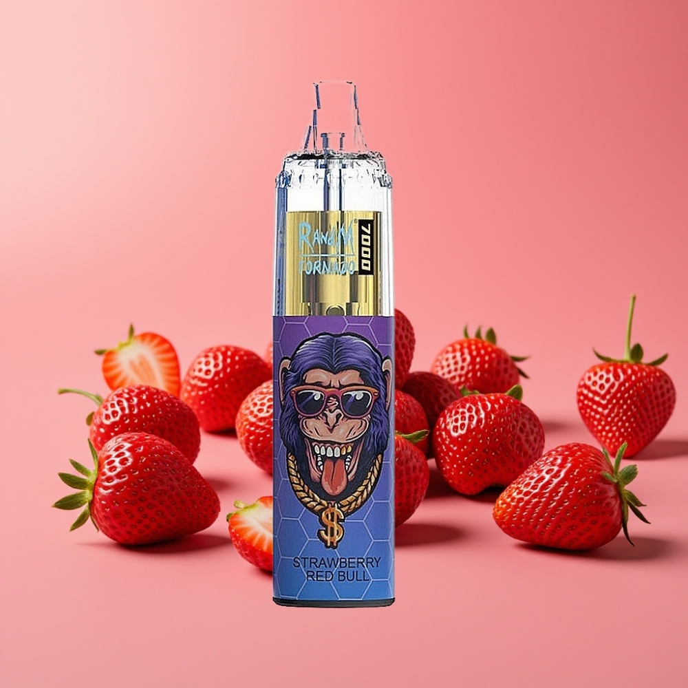 Fumot Tornado 7000 Disposable Vape Jagoda Red Bull, 7000 Puffov, 14 ML, Mesh Coil