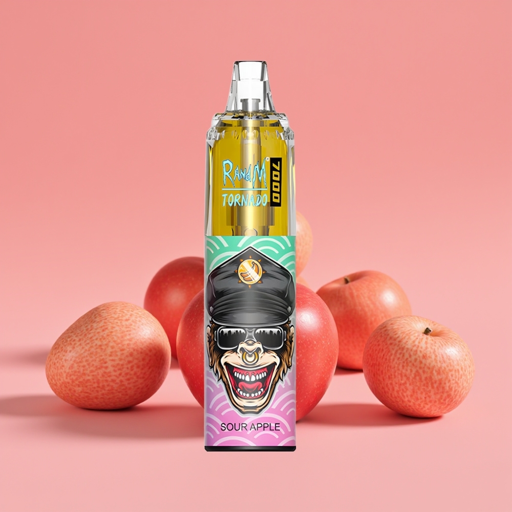 Fumot Tornado 7000 Disposable Vape Kislo Jabolko, 7000 Puffov, 5% Nikotin, Mesh Coil