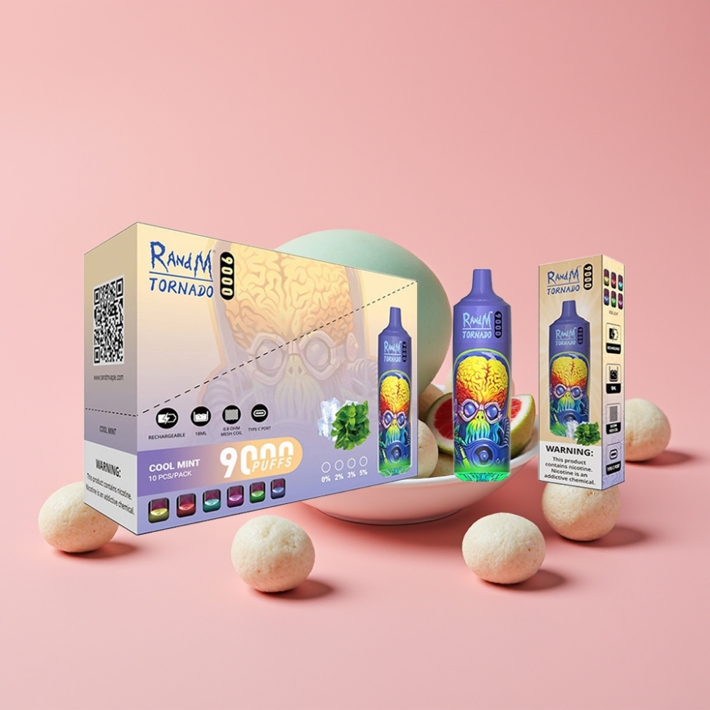 RandM Tornado 9000 Puffs Hladeni Popek, 18 mL, RGB Display, 54 Okusov
