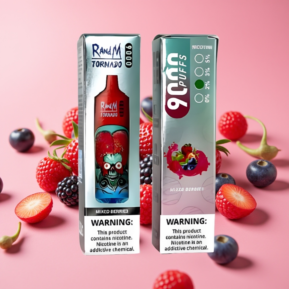 RandM Tornado 9000 Puffs Mešane Jagode, 850 mAh, 18 mL, RGB Display