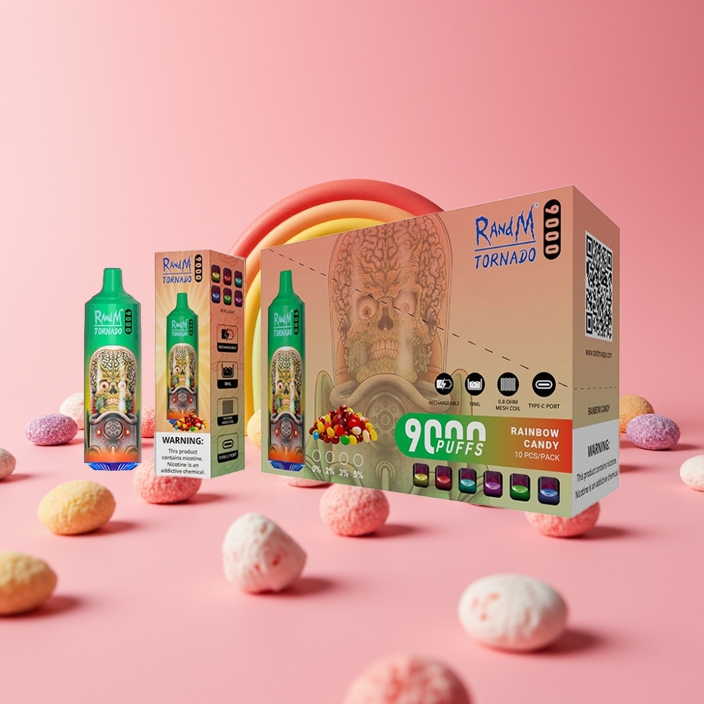 RandM Tornado 9000 Puffs Mrežna tuljava, 18 mL, 850 mAh, RGB