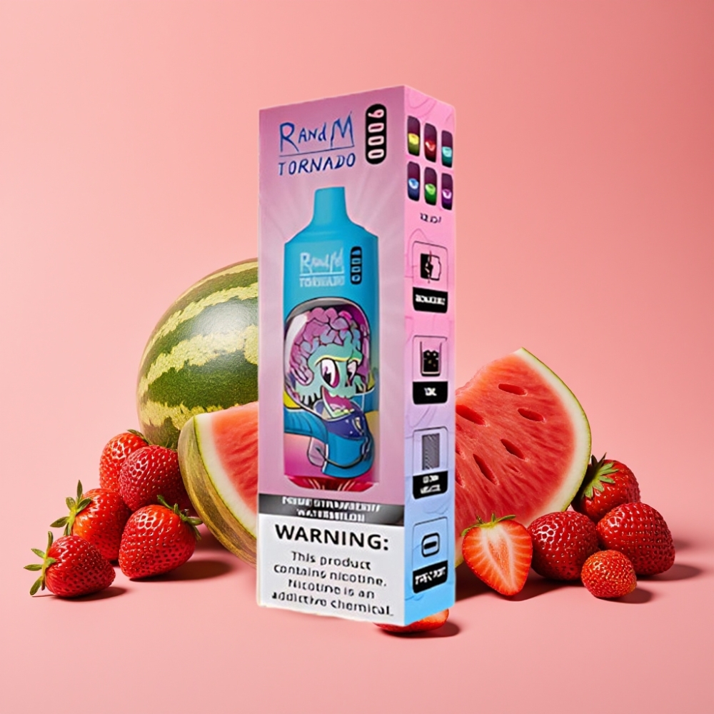 RandM Tornado 9000 Puffs Prime Jagoda Lubenica, 850 mAh, 18 mL, Mesh Coil