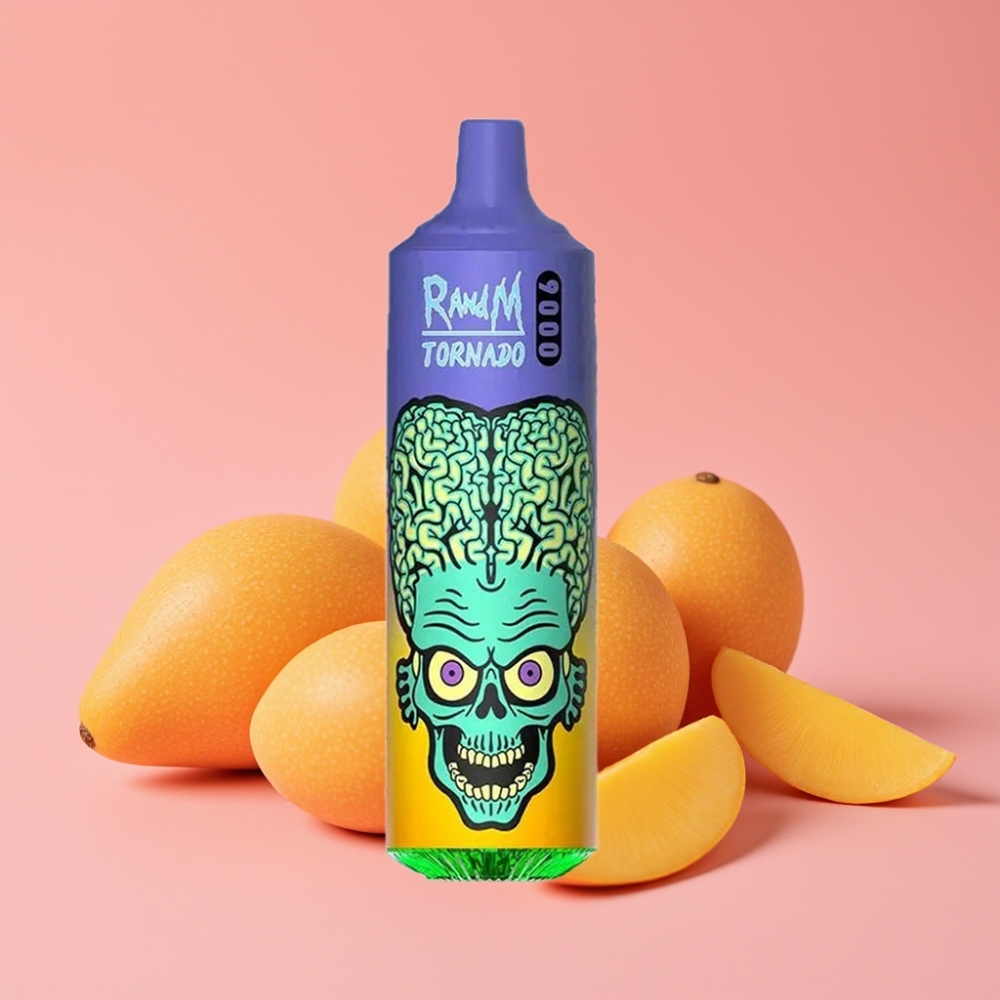 RandM Tornado 9000 Pufi Strokovna Mango, 9000 pufov, 850 mAh, 18 mL, Mesh