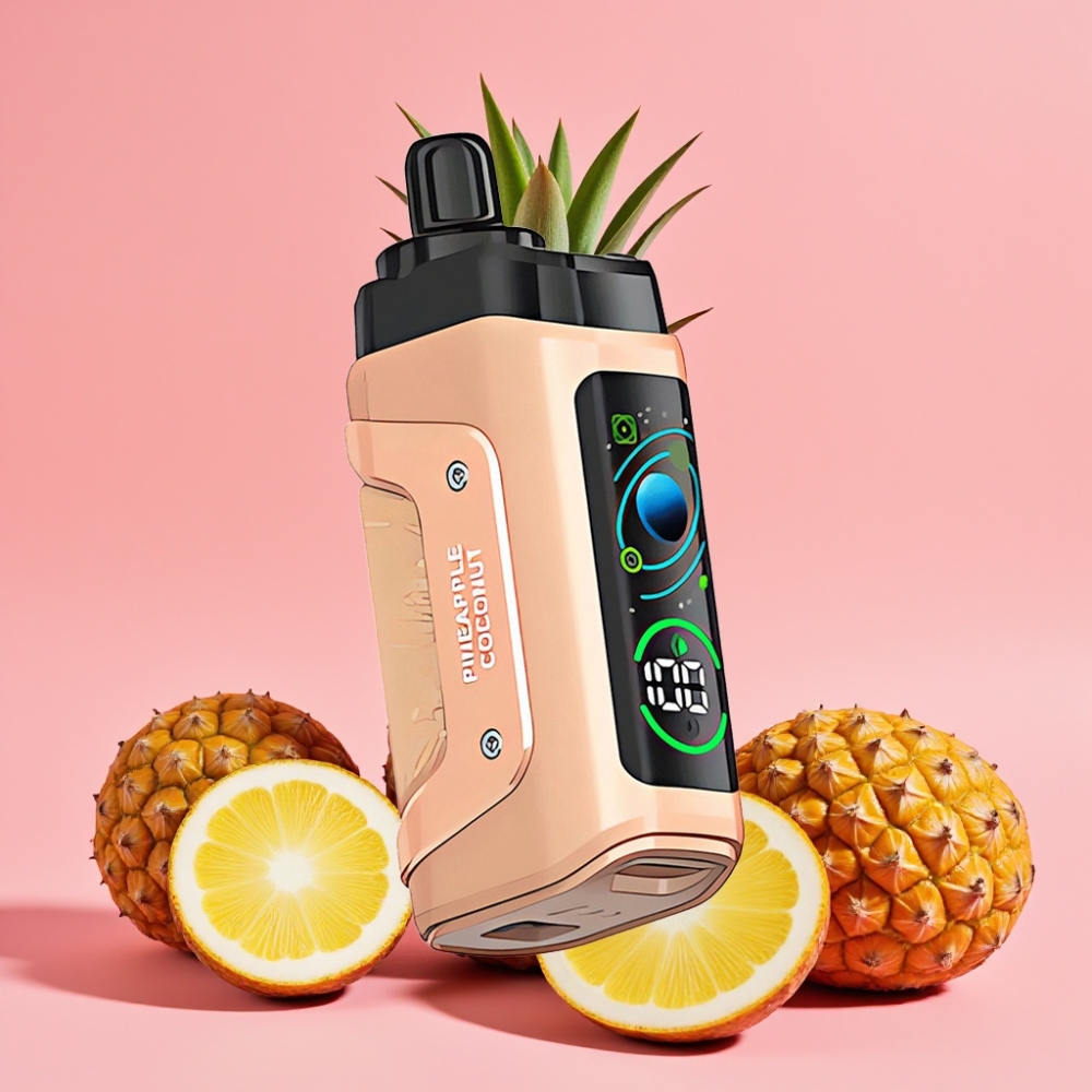 Razz Bar 45000 Puffs Disposable Vape Ananas Kokos 1.0 Ohm, Nastavljiv Pretok Zraka, 650 Mah