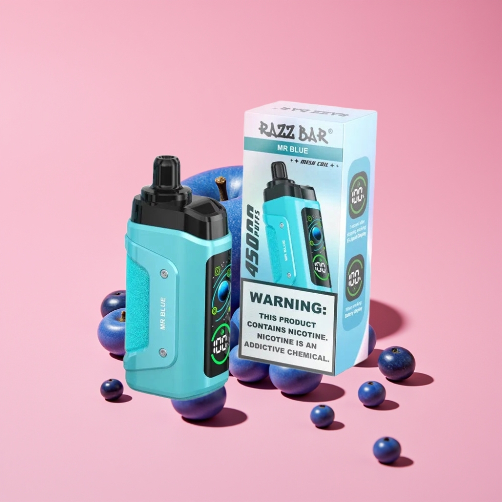 Razz Bar 45000 Puffs Disposable Vape Gospod Modri, 45000 Puffov, 1.0 Ohm, Nastavljiv Pretok Zraka