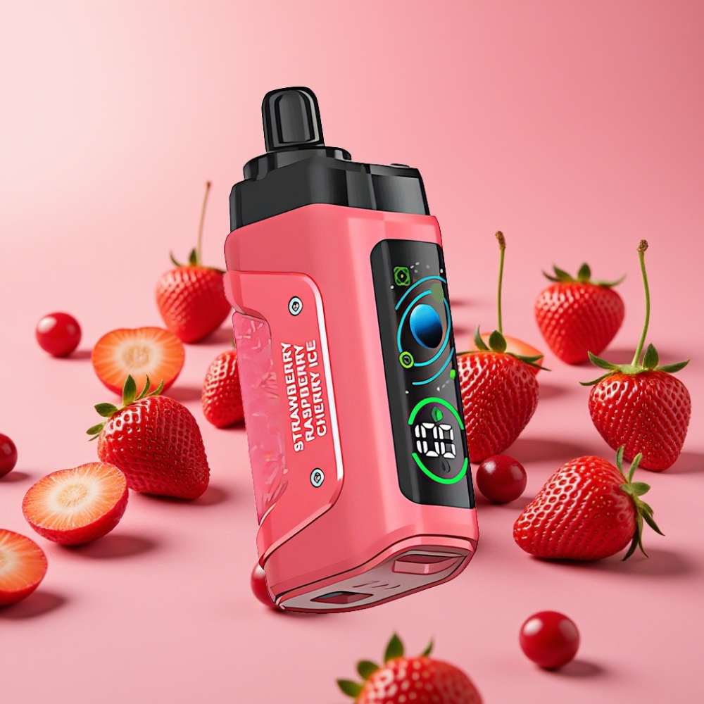 Razz Bar 45000 Puffs Disposable Vape Jagoda Češnja Led, 1.0 Ohm, 650 mAh, Type-C