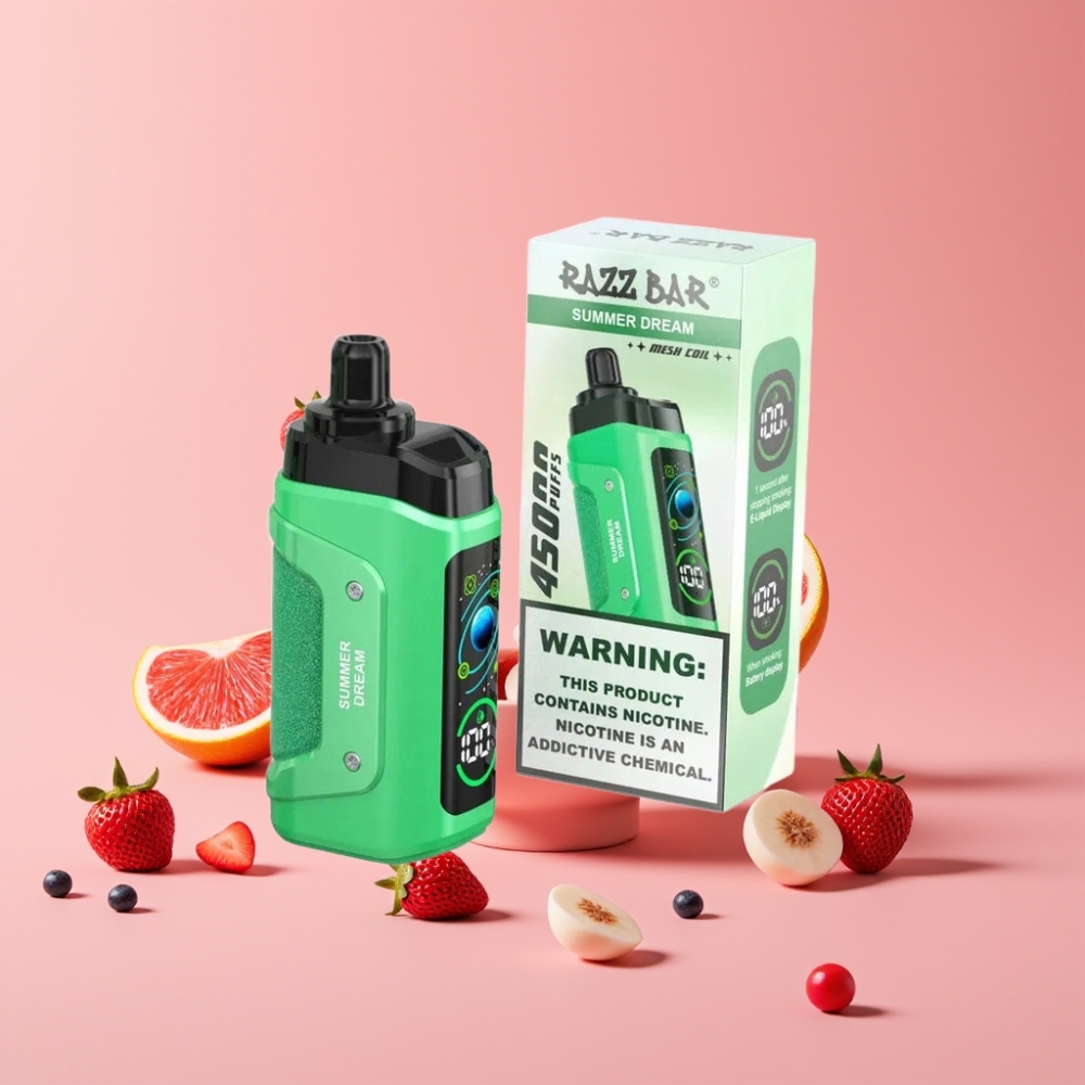 Razz Bar 45000 Puffs Disposable Vape Poletna Sanja, 1.0 Ohm Mesh, 650 mAh, Type-C