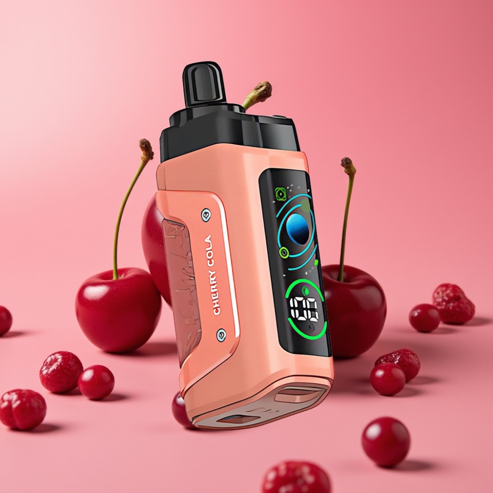 Razz Bar 45000 Puffs Disposable Vape Češnjeva Kola, 1.0 Ohm, Nastavljiv Pretok Zraka, 650 mAh
