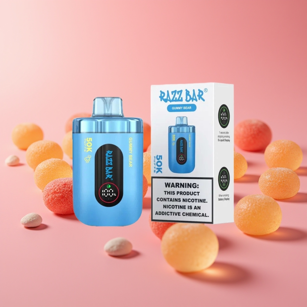 Razz Bar 50K Gumi Medved 50000 Puffov 1.0 Ohm 650mAh Type-C