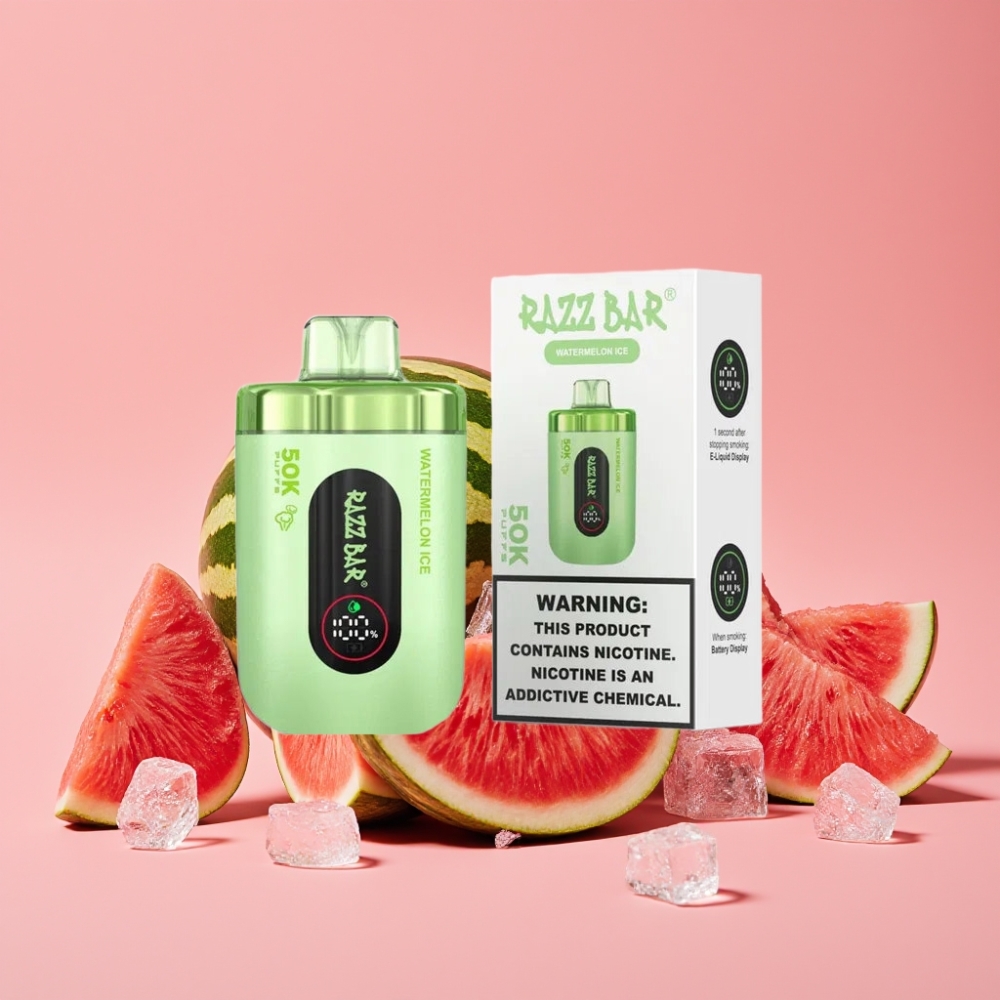 Razz Bar 50K Puffs Disposable Vape Lubenica Led 50K Puffs, 1.0 Ohm, Type-C