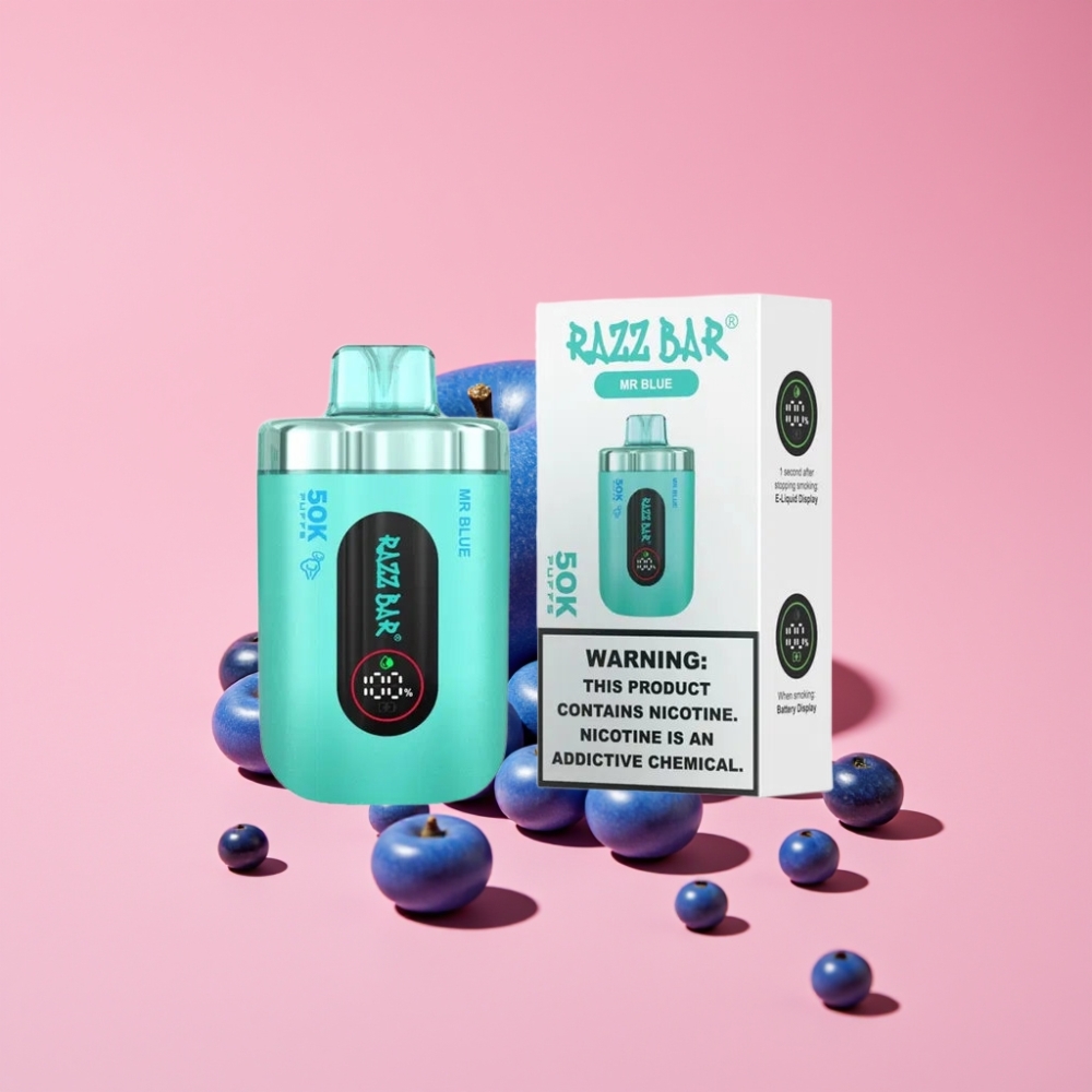 Razz Bar 50K Puffs Disposable Vape Modra 50000 Puffs 1.0 Ohm 650 Mah