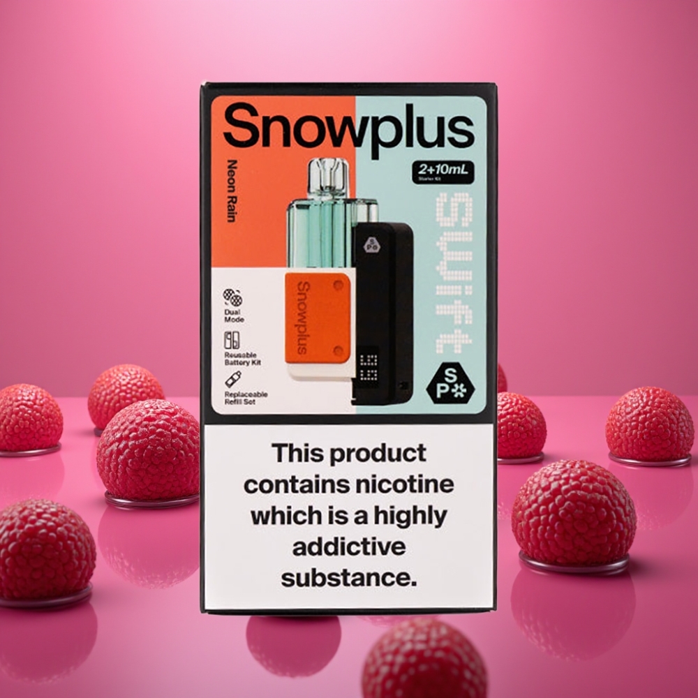 Snowplus Swift 5000 Puffs Prefilled Pod Kit Neon Dež (43x81x25, 1000 mAh, 2+10 ml)