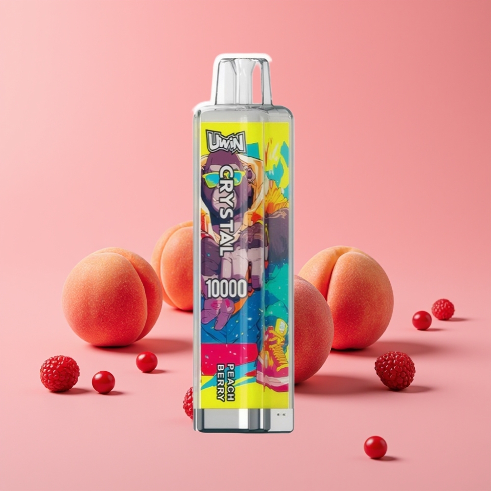 UWIN Crystal 10000 Puffs Breskeva jagoda, 18ml, 650mAh, RGB luči