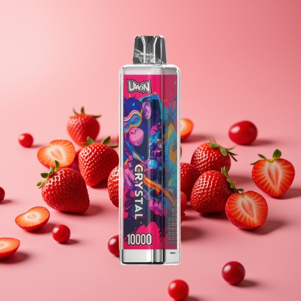 UWIN Crystal 10000 Puffs Disposable Vape Jagoda Brusnica Češnja 18ml 5%