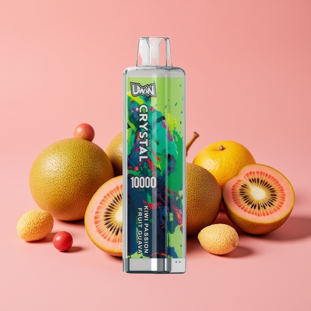 UWIN Crystal 10000 Puffs Disposable Vape Kivi Pasijonka Gujava, 18ml, 5%, RGB