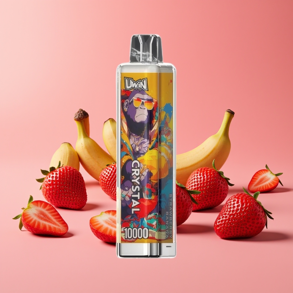 UWIN Crystal 10000 Puffs Jagoda Banana 18ml 5% RGB